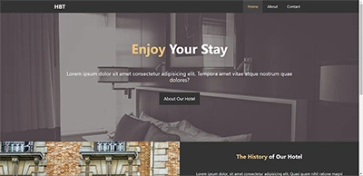 screenshot of Hotel BT website
