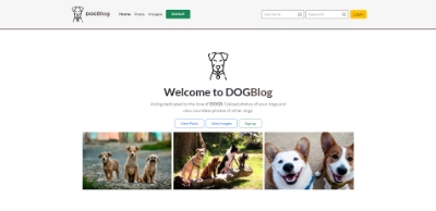 screenshot of DogBlog webpage