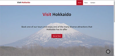screenshot of Tour Hokkaido website